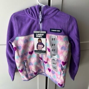 NWT Lands' End Kids' Purple Heart Fleece Jacket